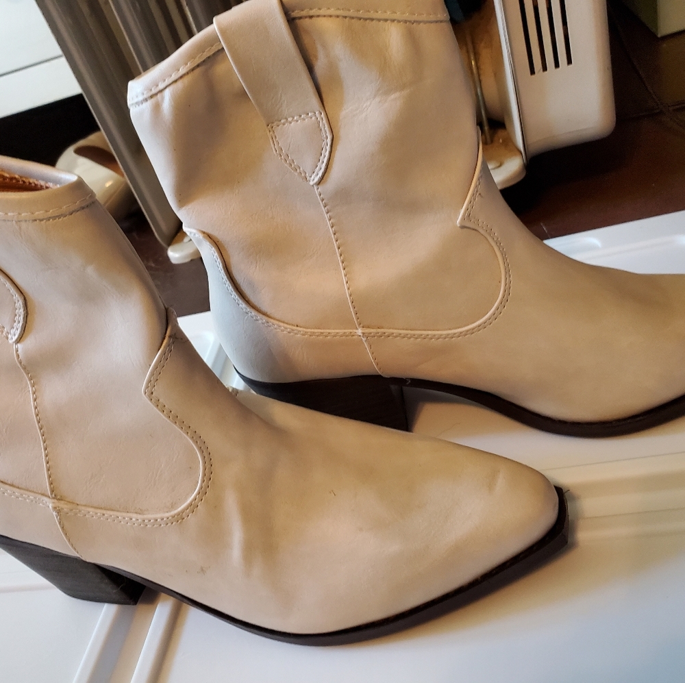 Cream boots
